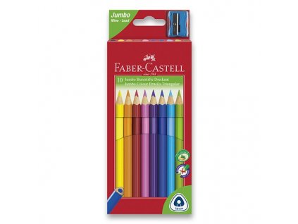 Pastelky Faber-Castell Junior Triangular - 10 barev + ořezávátko