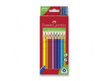 Pastelky Faber-Castell Junior Triangular - 20 barev + ořezávátko