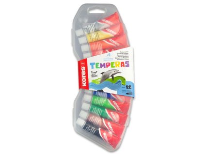 Tempery Kores Temperas – sada 12 barev v tubách (12 ml)