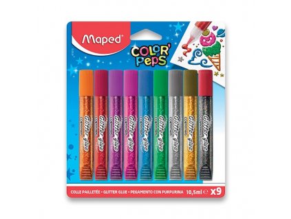 Dekorační lepidlo Maped Glitter Glue - 9 x 10,5 ml