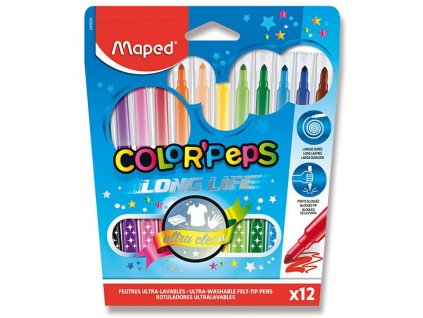 Dětské fixy Maped Color'Peps Long Life - 12 barev
