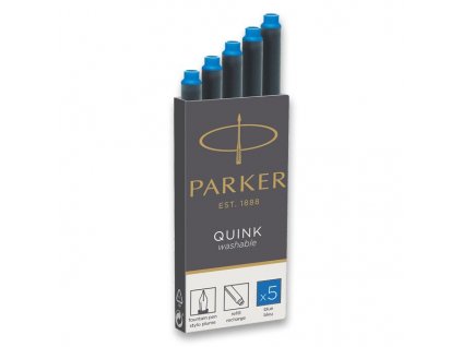 Parker inkoustové bombičky – omyvatelný modrý inkoust, 5 ks