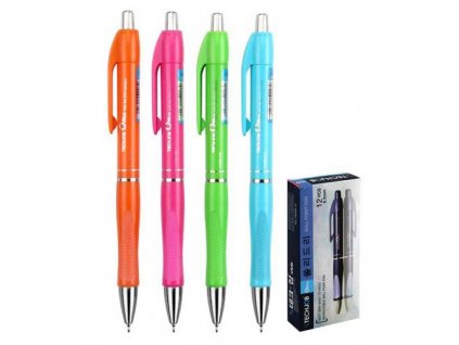 Kuličkové pero Solidly Neon – ergonomický úchop, modrý inkoust