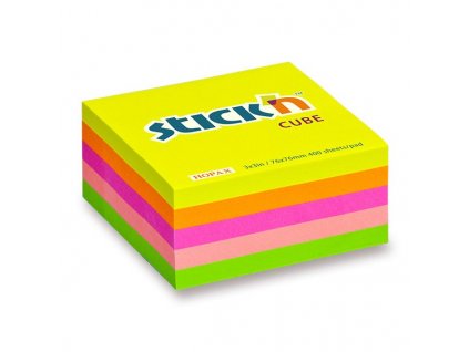 Samolepicí bloček Hopax Stick’n Neon Notes 76 × 76 mm, 400 listů – neon mix