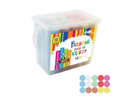 kridy barevne chodnikove kulate 15 ks plastovy box
