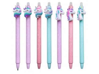 Gumovací pero Colorino Unicorn – modrá náplň