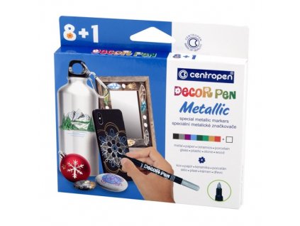 dekoracni popisovac centropen 2737 decor pen metallic sada 8 1 ks