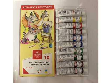 Temperové barvy Koh‑i‑Noor – sada 10×16 ml (tuby)