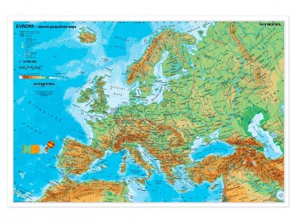 Oboustranná mapa Evropy - A3 - Evropa fyzická/politická - cz