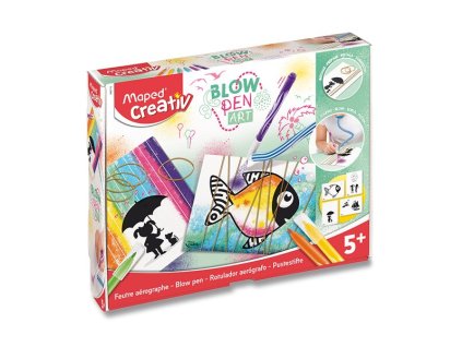 Sada Maped Creativ Blowpen String Art – foukací pera 6 barev + šablon