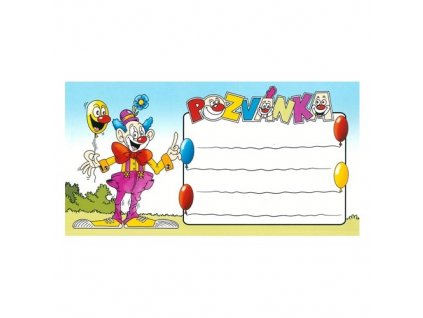 Dětská pozvánka na párty Klaun – 10 ks | e-prvnacek.cz