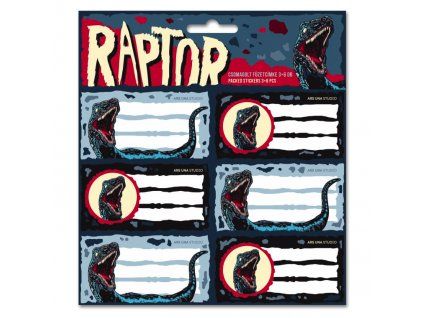 Jmenovky na sešity Ars Una Raptor – 18 ks