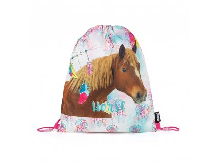 Sáček na cvičky Oxybag Kůň Romantic – růžový s koněm