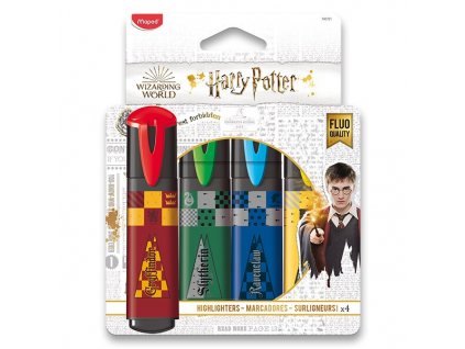 Zvýrazňovače Maped Harry Potter – sada 4 ks, 1–5 mm