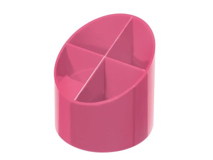 Stojánek na tužky kulatý Color Blocking, růžový