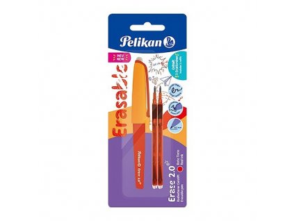 Gumovací pero Pelikan červené + 2ks náplně