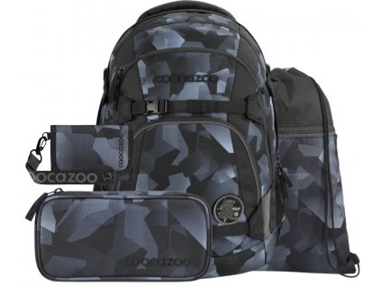 Školní batoh coocazoo MATE v setu, Grey Rocks, certifikát AGR