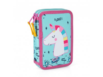 Penál do školy dvoupatrový prázdný Unicorn Iconic