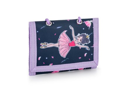 Dětská textilní peněženka Baletka se šňůrkou na krk