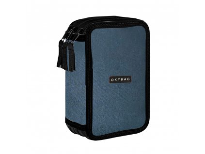 Školní penál 3 patra prázdný Oxybag - UNICOLOR blue