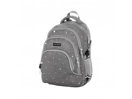 Studentský batoh OXY Scooler Grey geometric  + Dárek ZDARMA
