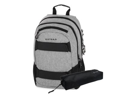 Studentský batoh OXY Sport Grey Melange + Etue