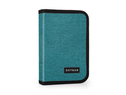 Školní penál OXY BAG Unicolor Green – 1 patro, 2 chlopně, prázdný