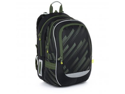 Školní batoh Topgal CODA 23017 – černý s khaki detaily, objem 26 l