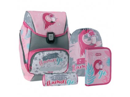 skolska taska 4 dielny set play logic flamingo