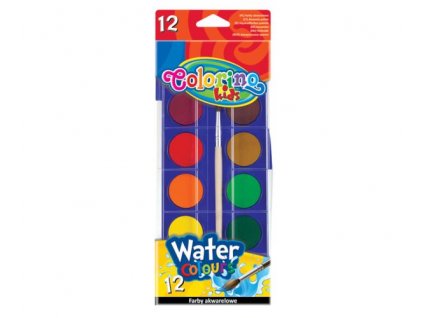 Vodové barvy Colorino 28 mm – 12 barev + štětec