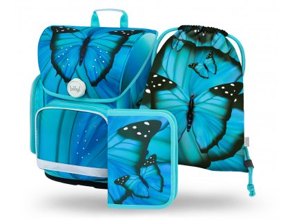 Školní aktovka pro prvňáčky v setu Baagl - Ergo Butterfly