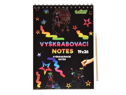 vyskrabovaci notes duhovy a4 10 listu bambusove pero