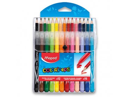 Set Maped Color’Peps – 27 ks (15 pastelek + 12 fixů Jungle)