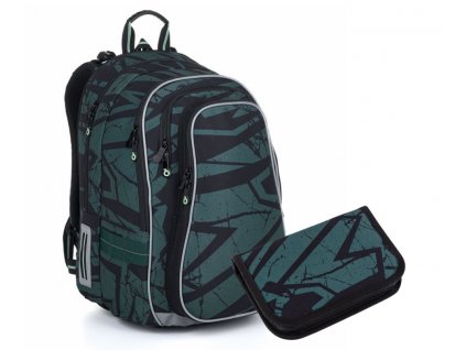 Školní batoh Topgal Zelený kámen LYNN 24018 SET SMALL
