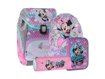 skolni batoh 4 dilny logic set minnie mouse sea