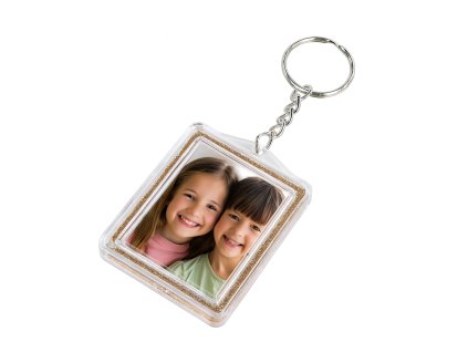Hama přívěsek na klíče s fotkou Glimmer – zlatý, třpytkový rámeček