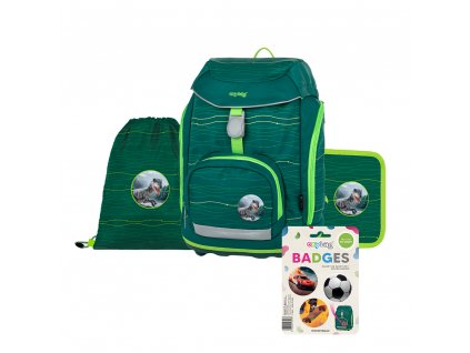 Školní batoh pro prvňáčka v setu - Set 4dílný OXY Sherpy Green