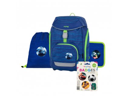 Školní batoh pro prvňáčka v setu - Set 4dílný OXY Sherpy Blue
