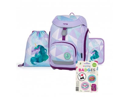 Školní batoh pro prvňáčka v setu - Set 4dílný OXY Sherpy Unicorn