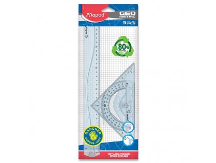 Maped sada pravítek pro leváky Geometric Maxi – 3dílná rýsovací sada