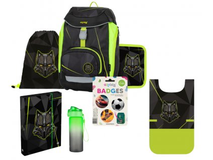 Školní batoh pro prvňáčka v setu Set 7dílný OXY Sherpy Wolf