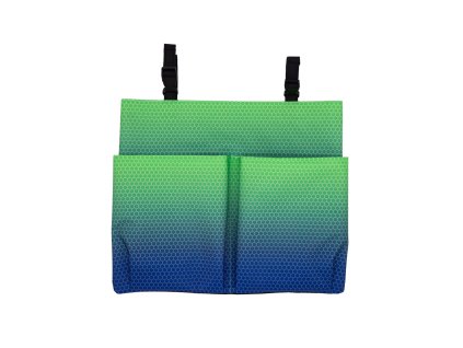 Kapsář na lavici OXY Ombre Blue – 3 kapsy, 36×30 cm, modro‑zelený gradient