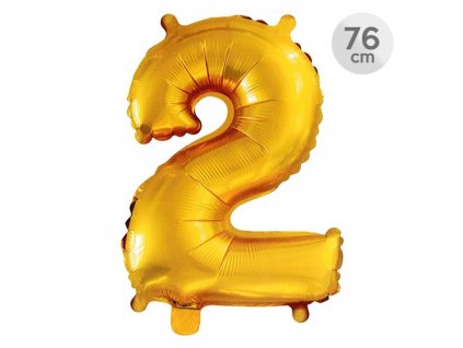 balon narozeninovy 76 cm cislo 2 zlaty