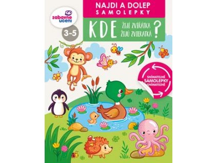 Stíratelný sešit se samolepkami - Kde žijí zvířátka A4