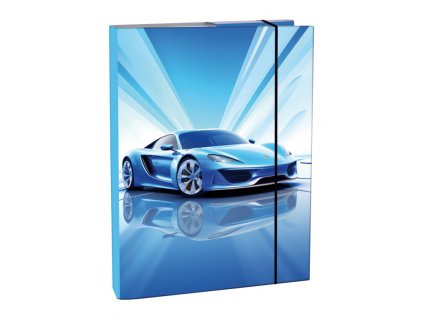 Box na sešity A5 – Blue Car s gumičkou | e-prvnacek.cz