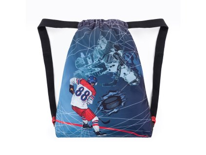 Školní sáček na přezůvky nebo tělocvik Bagmaster VEGA 24 A – hokejový motiv