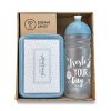 Set Zdravá lahev 0,7 l a box Zdravá sváča – Fresh šedomodrá 1