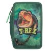 Penál do školy – tři patra s výbavou Dino World 6 – T-Rex na řetězu