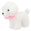 Top Model – Plyšový přívěsek bílý pejsek s růžovou mašlí