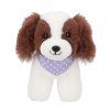 Top Model – Plyšový přívěsek hnědobílý pejsek s fialovým šátkem 3